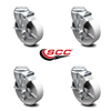 Service Caster 5 Inch Semi Steel Wheel Swivel Bolt Hole Caster Set with Brake SCC-BH20S515-SSR-TLB-4
